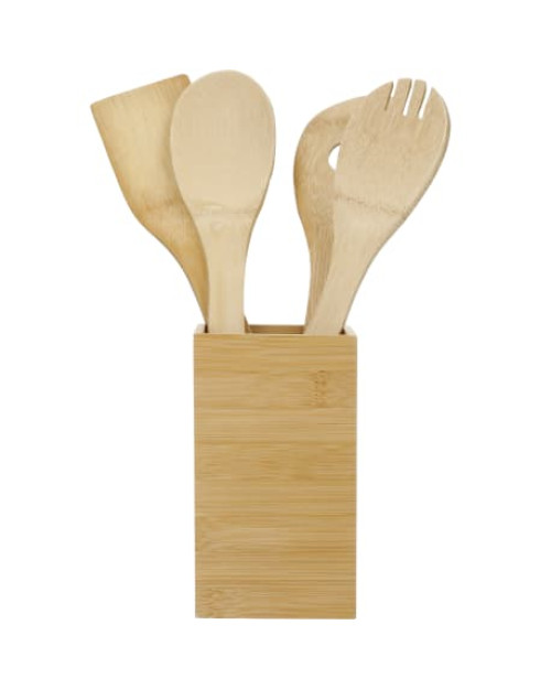 Bamboo 4-piece Kitchen Tool Set and Canister Bamboo 4-piece Kitchen Tool Set and Canister