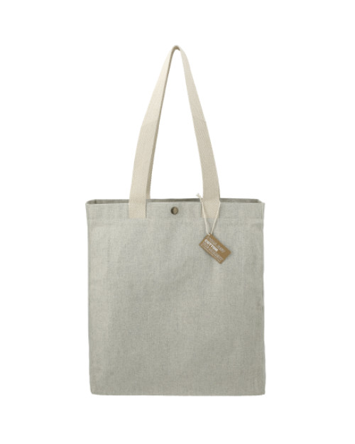 Repose 10oz Recycled Cotton Box Tote w/Snap Repose 10oz Recycled Cotton Box Tote w/Snap